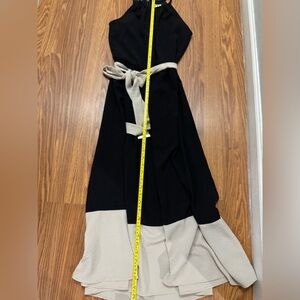 DKNY Black and Cream Maxi Dress